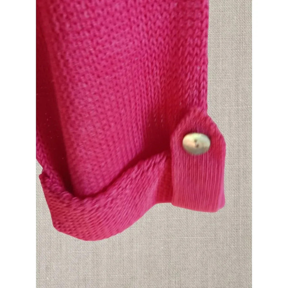 Chicos Womens Knit cardigan buttonCuff Detail size 2 begonia pink - Picture 10 of 12